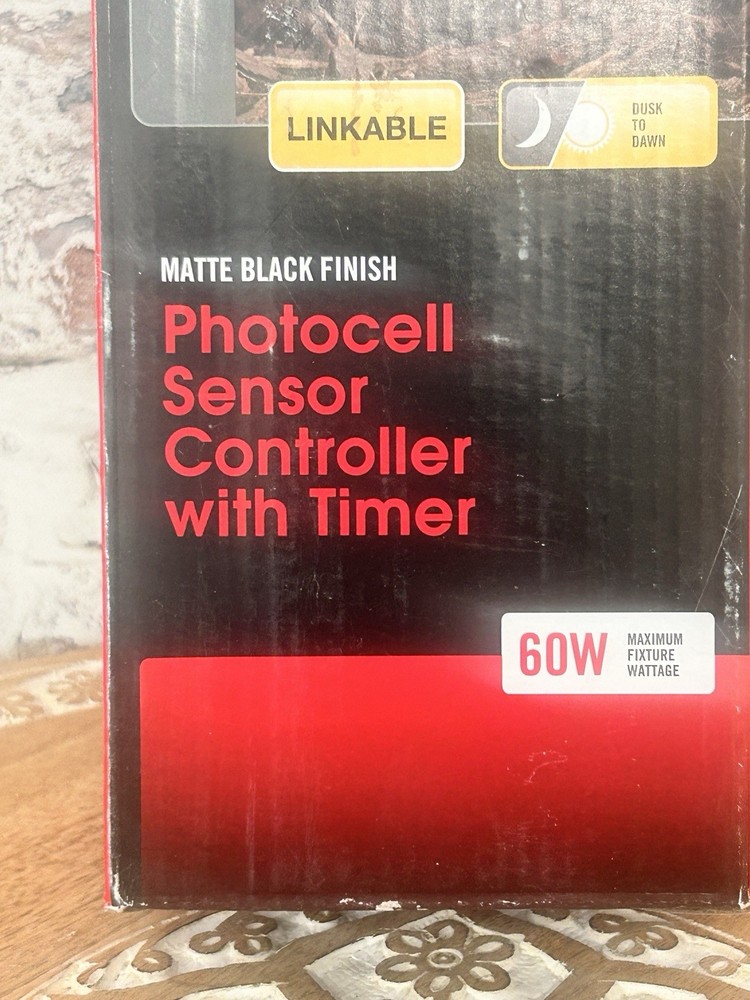 NEW Portfolio Photocell Sensor Controller with Timer 60W Matte Black #2851237