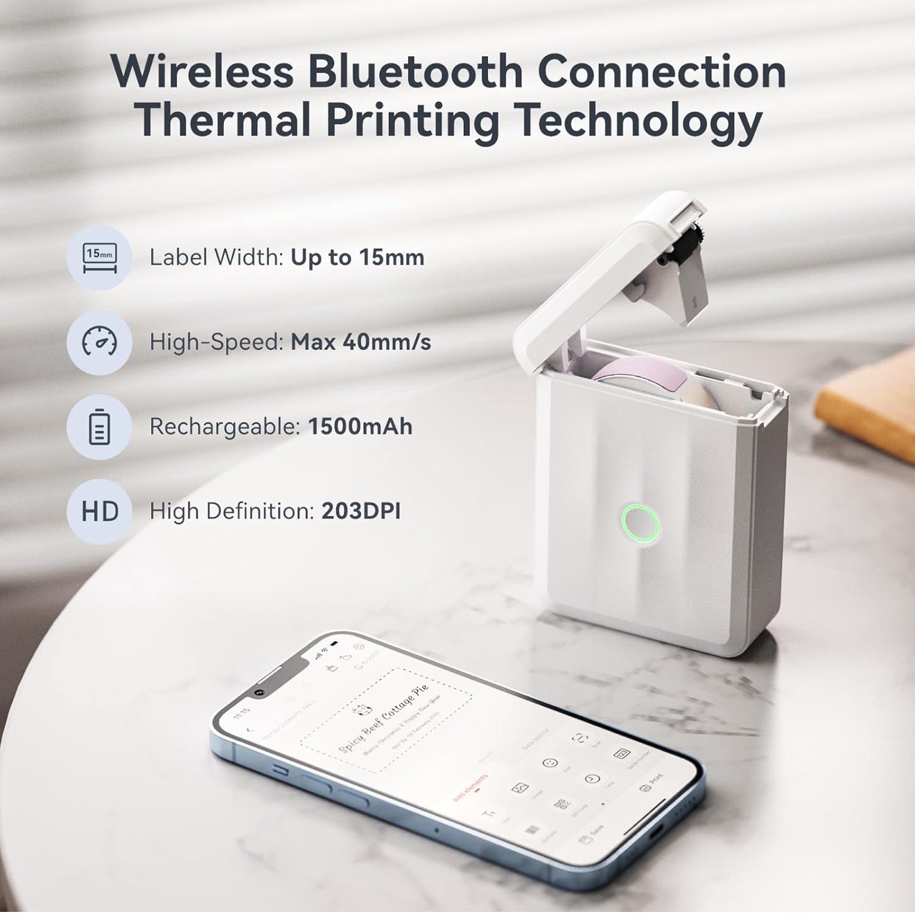 New NIIMBOT D110 Label Maker Machine Portable Bluetooth Thermal Sticker Labeler