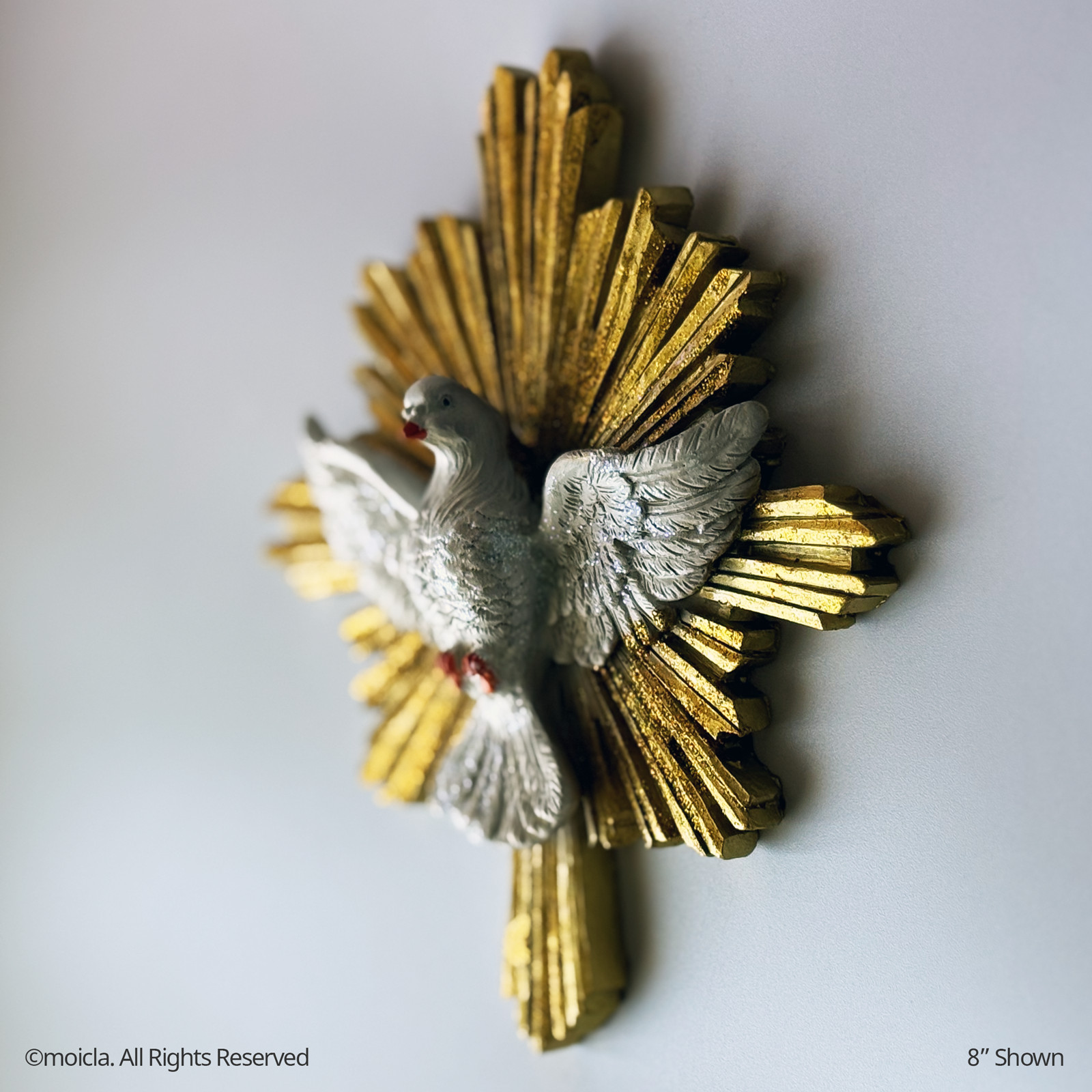 Holy Spirt Resin Statue - 8" Catholic Wall Figurine - Espiritu Santo