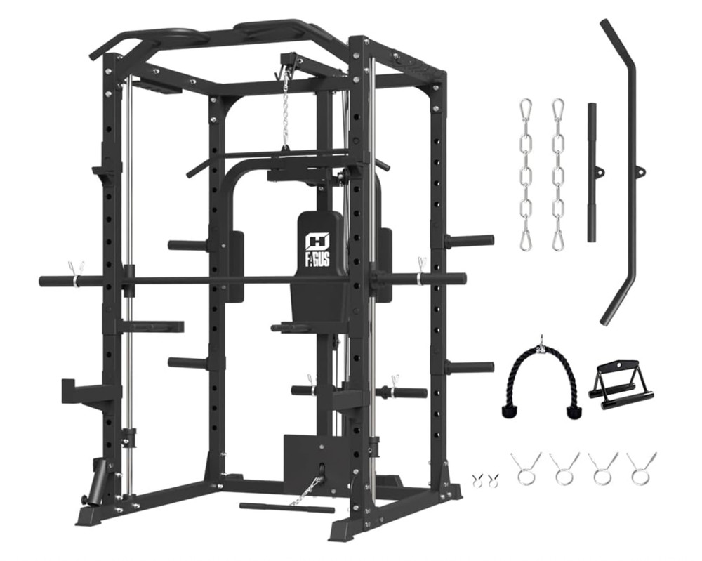 Multi-Functional SmithMachine Power Cage Power Rack Squat Rack Home Gym System