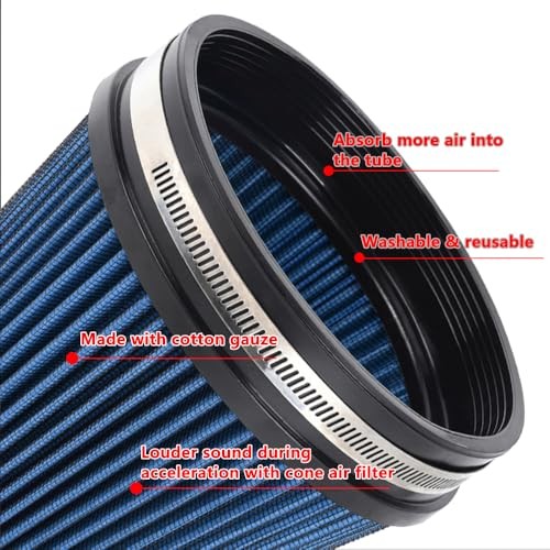 6" Inlet Cold Air Intake Filter Cone Replacement Performance Blue (8" Tall)