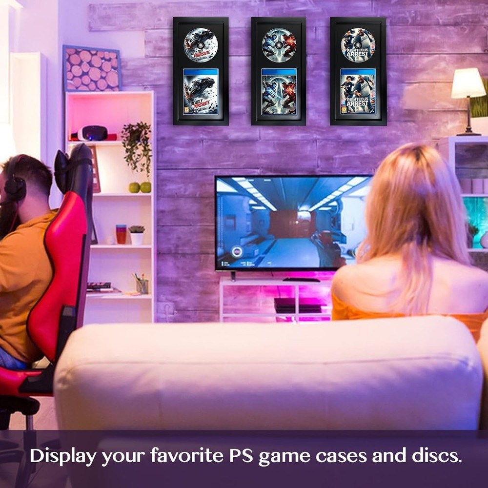 Video Game Display Frame Compatible with Standard PS5/PS4/PS3 Game Case and D...
