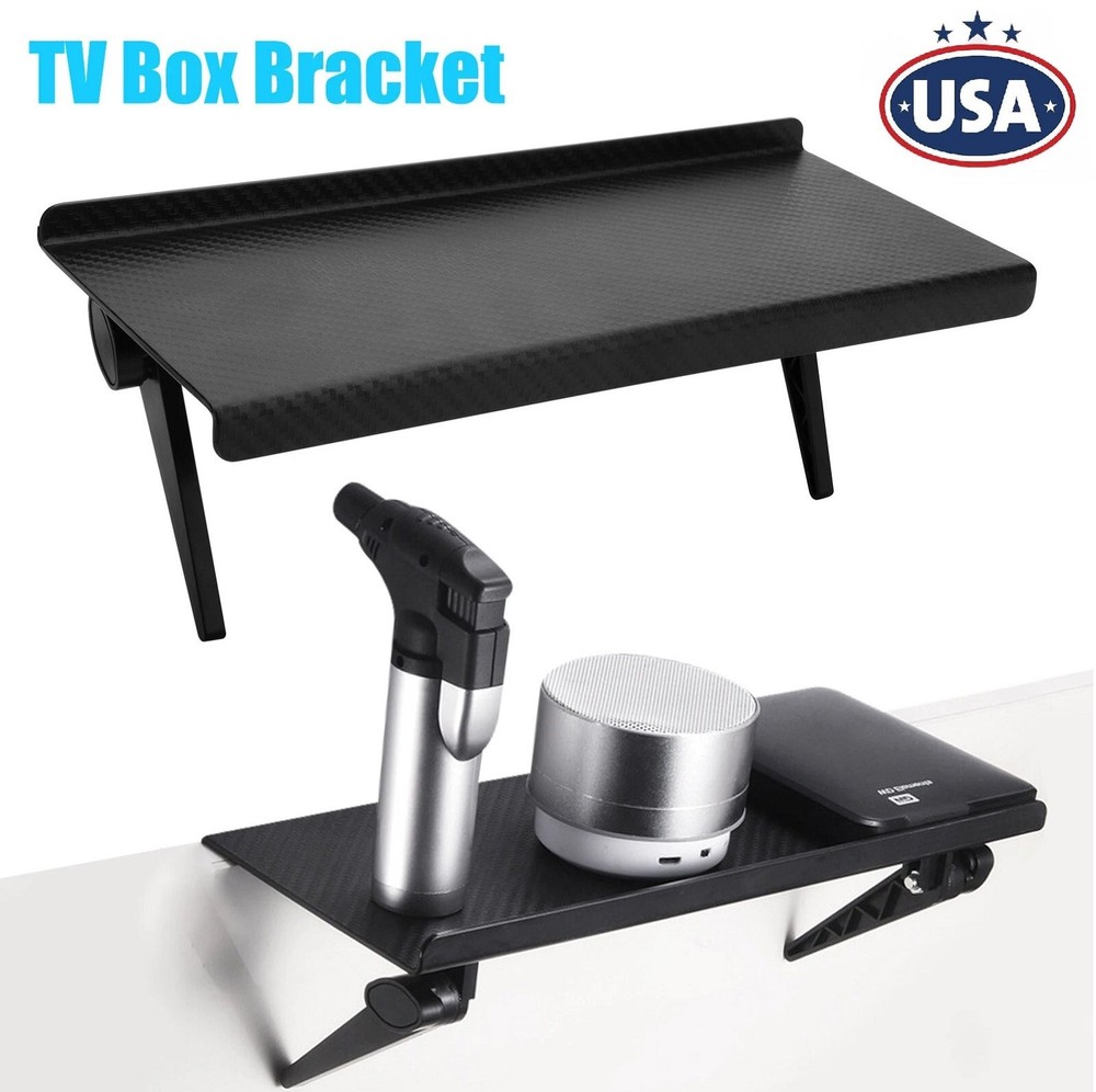 TV Computer Screen Caddy Top Shelf Desktop Stand Adjustable Storage Rack Holder