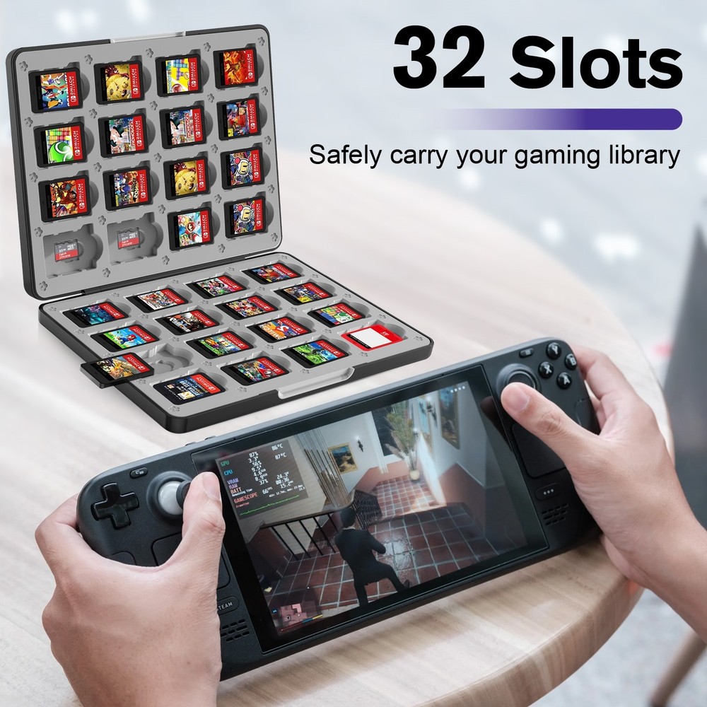 Fosmon Nintendo Switch Game Case, 32 Slots Switch Game Holder Switch 2 Game Case