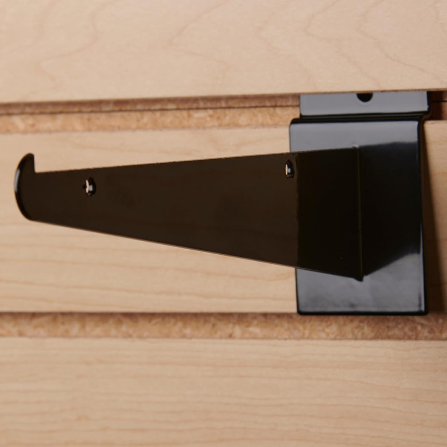 24 Slatwall 8" Knife Shelf Brackets Black Lip Retail Shelving Display Bracket