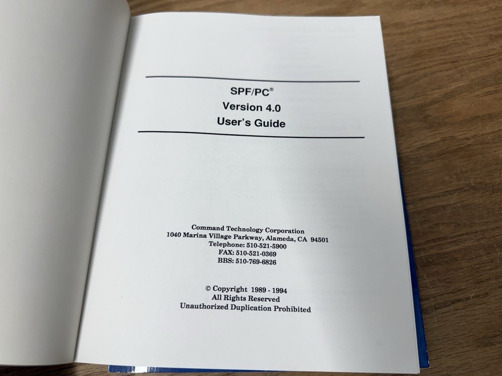 SPF/PC Command Reference for OS/2 and DOS Books User's Guide