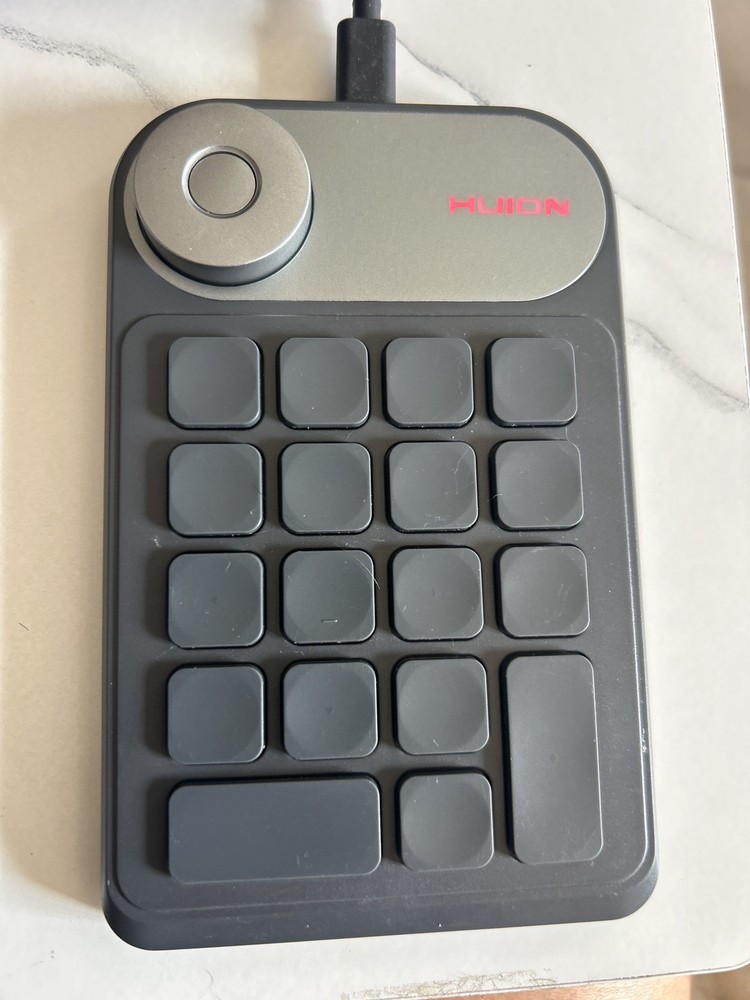 Huion Mini Keydial KD100 Shortcut Controller Dial Keyboard Tested Working