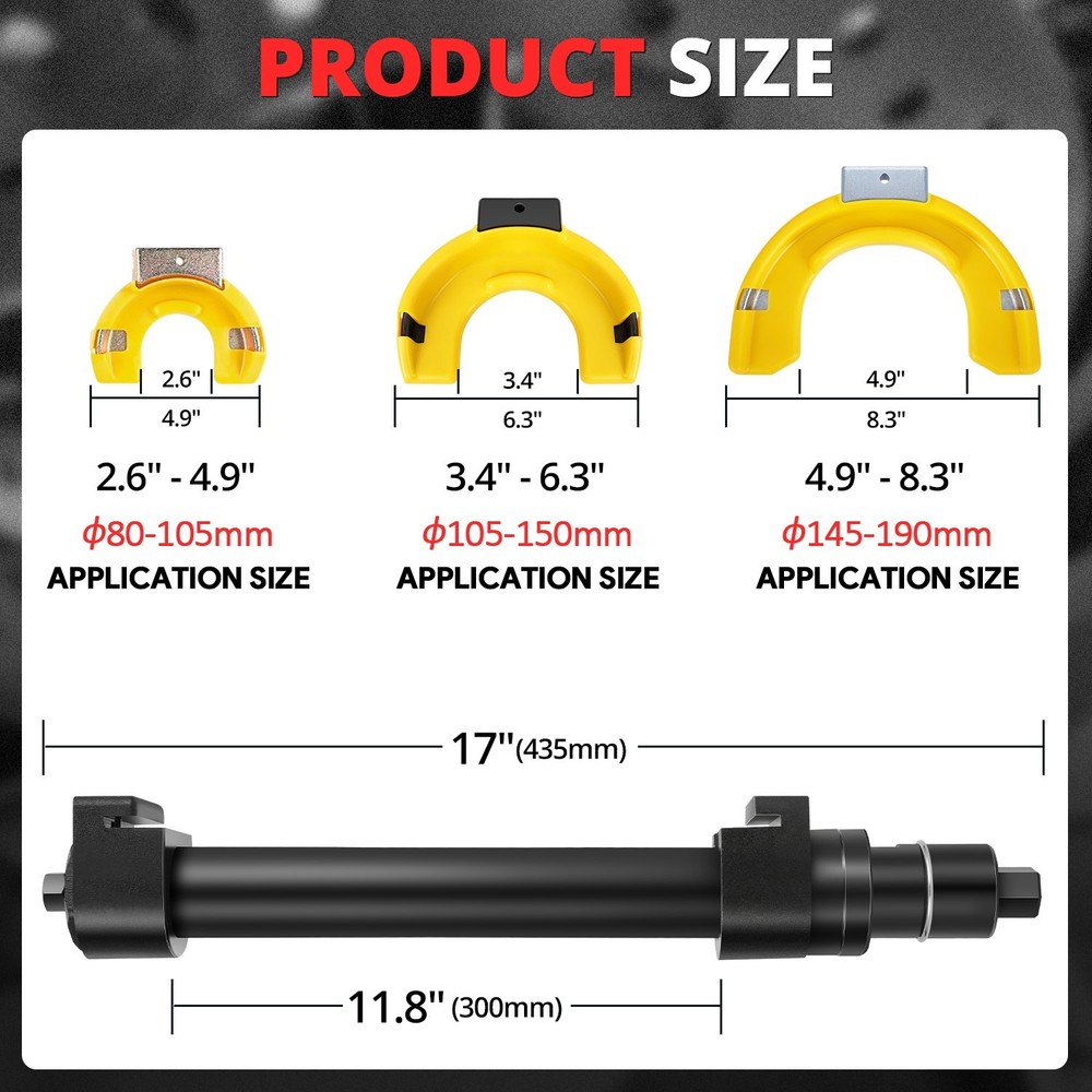 Interchangeable Macpherson Fork Strut Coil Spring Compressor Extractor Tool Set