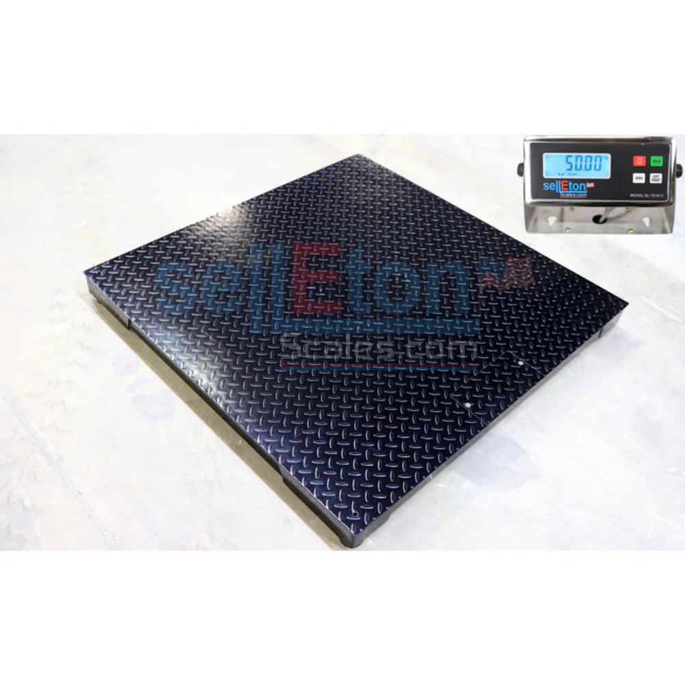 SellEton 36" x 36" Industrial Floor Scale & Indicator With Printer 1000 lbs