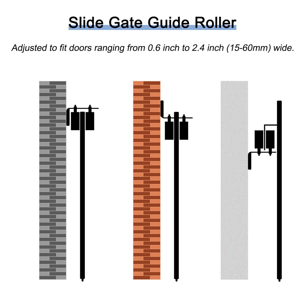 Slide Gate Guide Roller with L Post Bracket 1-5/8" Dual Nylon Rollers Gate