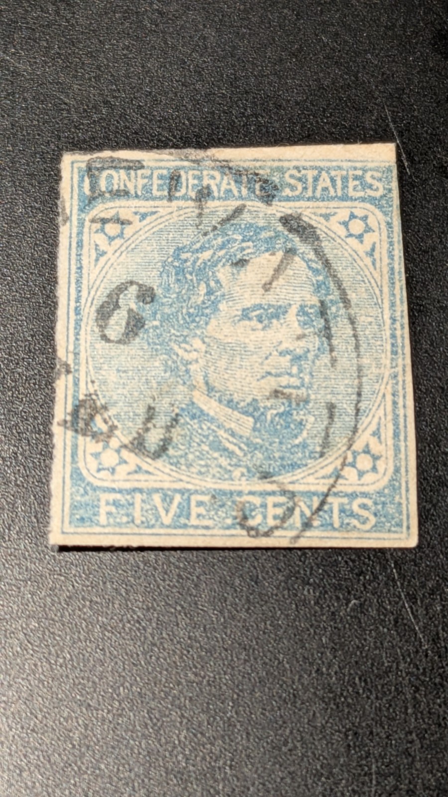 U.S. Confederate Stamp #7 Fine To Very Fine Sound Used