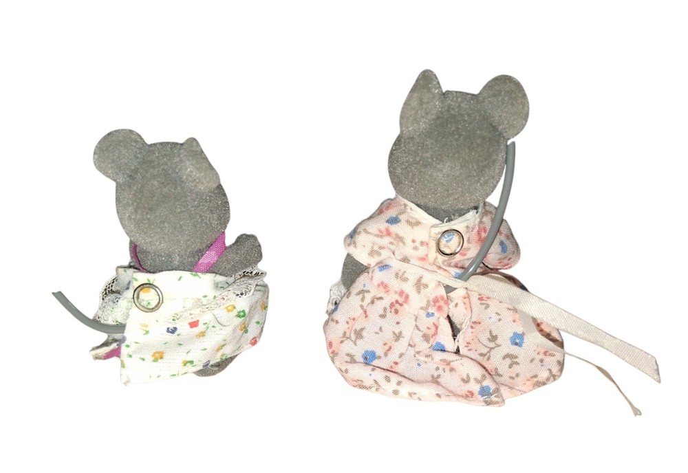 Vintage Sylvanian Grey mouse set