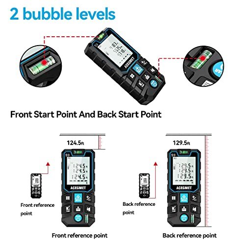 Laser Measurement Tool (229Ft Ft/in/M) Backlit LCD with Mute Function Laser