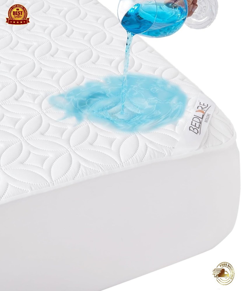 Queen Size Waterproof Mattress Protector, Soft & Washable with Deep Pockets
