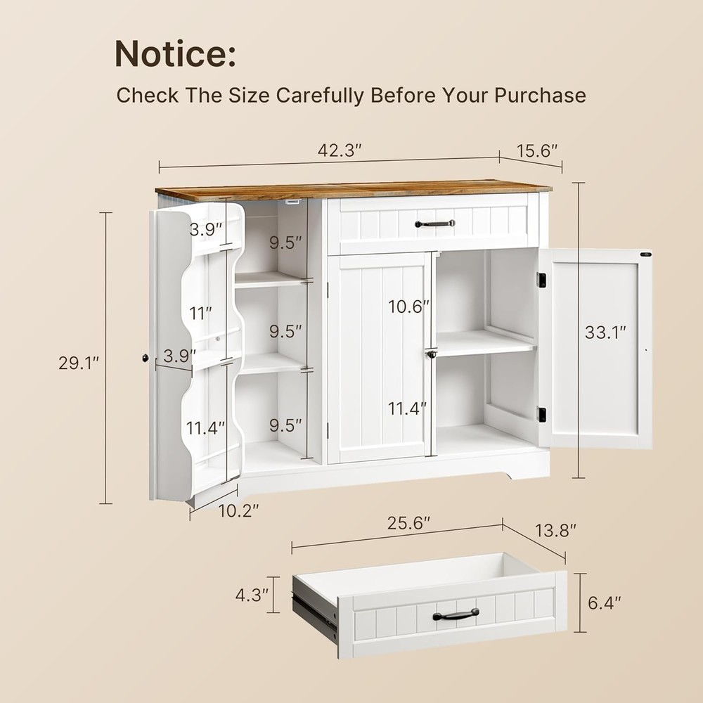 Kitchen Coffee Bar Cabinet with Storage Kitchen Sideboard Buffet Cabinet with...