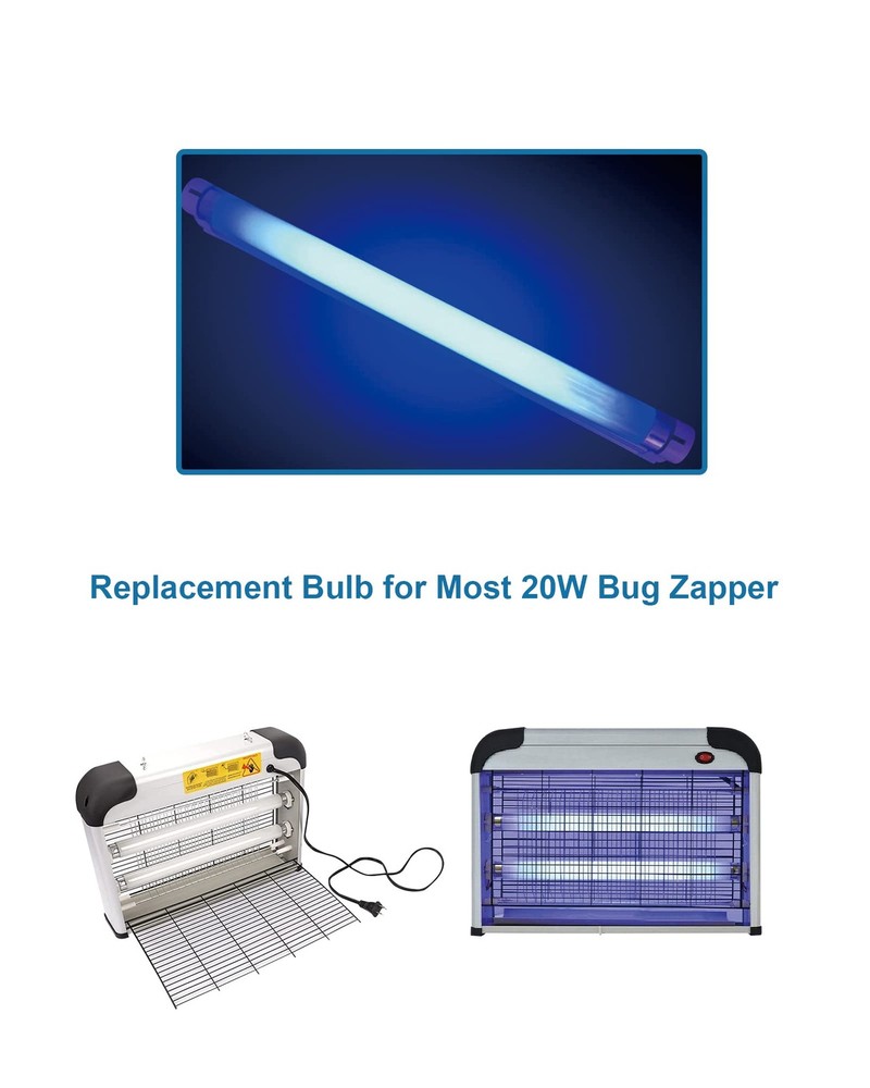 2 Pack Bug Zapper Replacement Light Bulb 10W for 20W Indoor Bug Zapper, BL T8...
