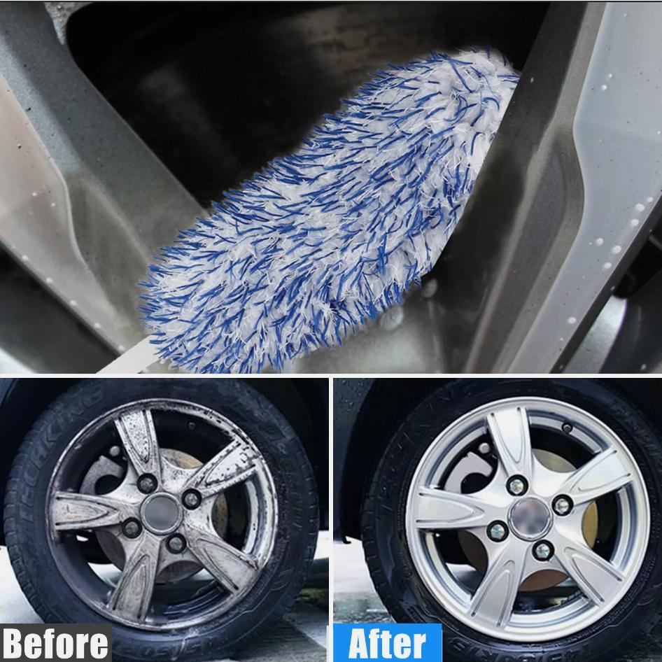 Car Wheel Brush Rims Tire Seat Engine Wash Cleaning Kit Auto Detailing Tool 17"