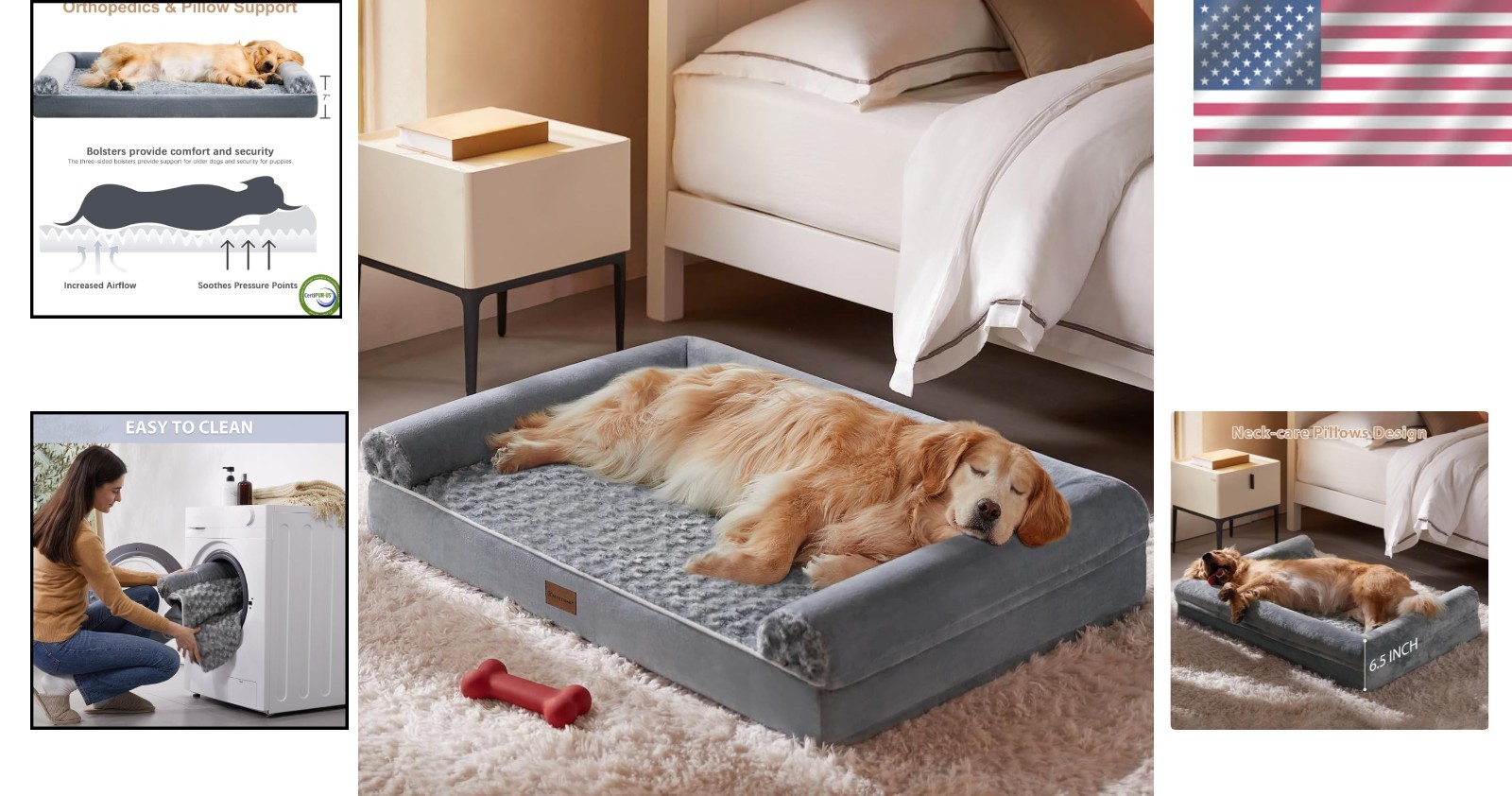 Durable Waterproof Dog Bed for Medium to Large Dogs