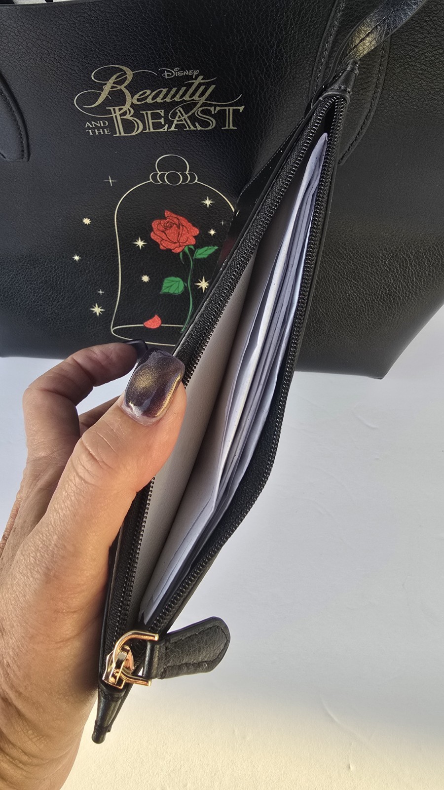 Disney X Kate Spade Beauty and the Beast Reversible Tote NWT with Wristlet Pouch