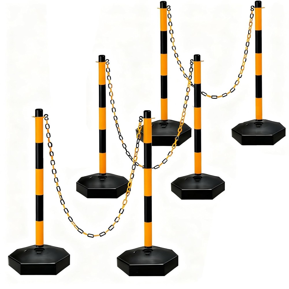 Adjustable Traffic Delineator Post Cones, 6 Pack