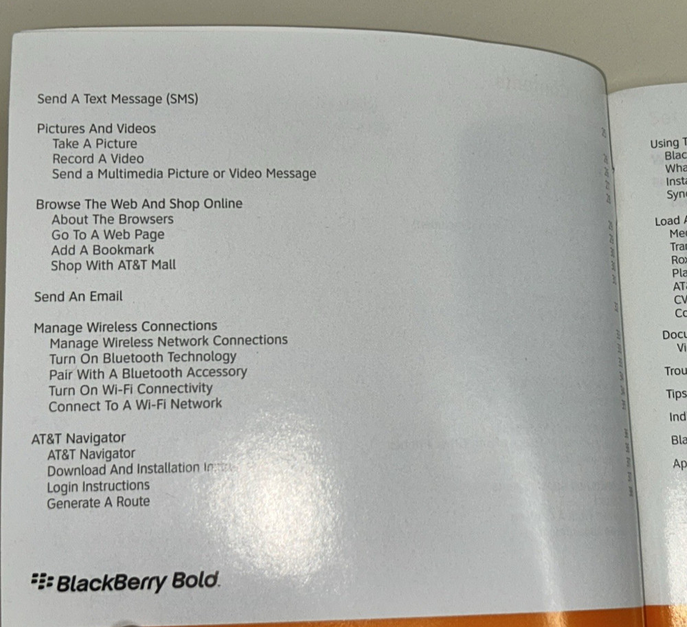 Blackberry Bold 9000 Quick Getting Started Guide Booklet Book Manual