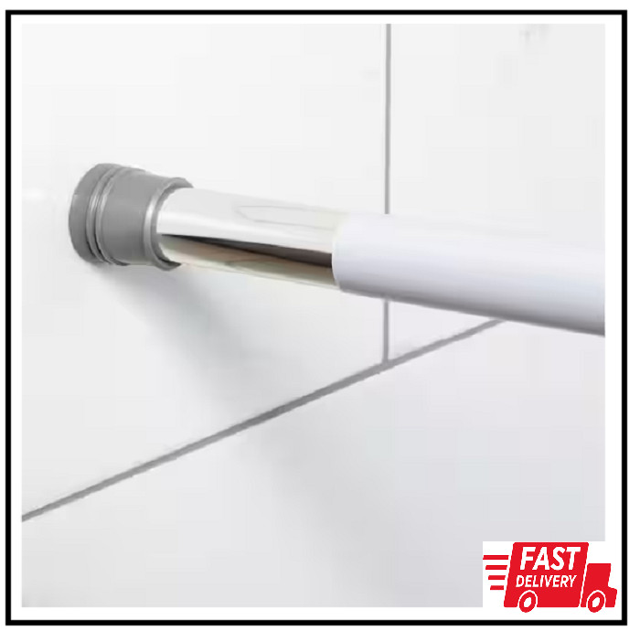 Adjustable 36-60 inch PVC Shower Rod Cover - White