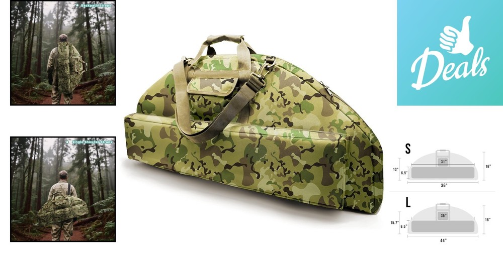 Secure & Lightweight Compound Bow Case - 44'' Padded Soft Protection & Storage