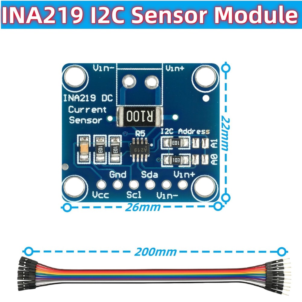 6Pcs INA219 I2C Bi-Directional DC Current Power Supply Sensor Breakout Module...