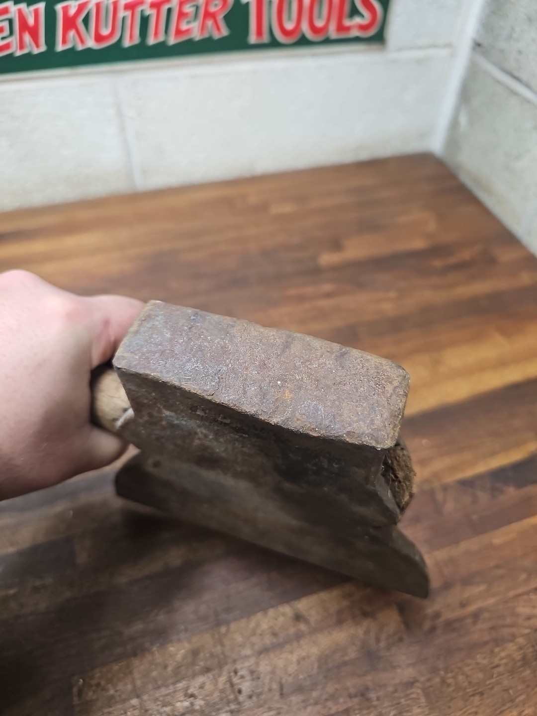 R24- Antique Daniel DRUA Hand Forge Broad Axe - PARADISE - LANCASTER PA 7lb 6oz