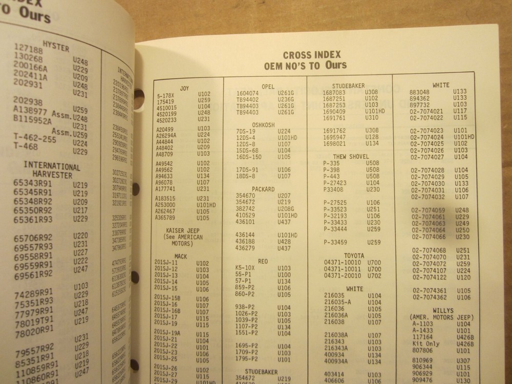 1975 Excel automotive universal joint catalog