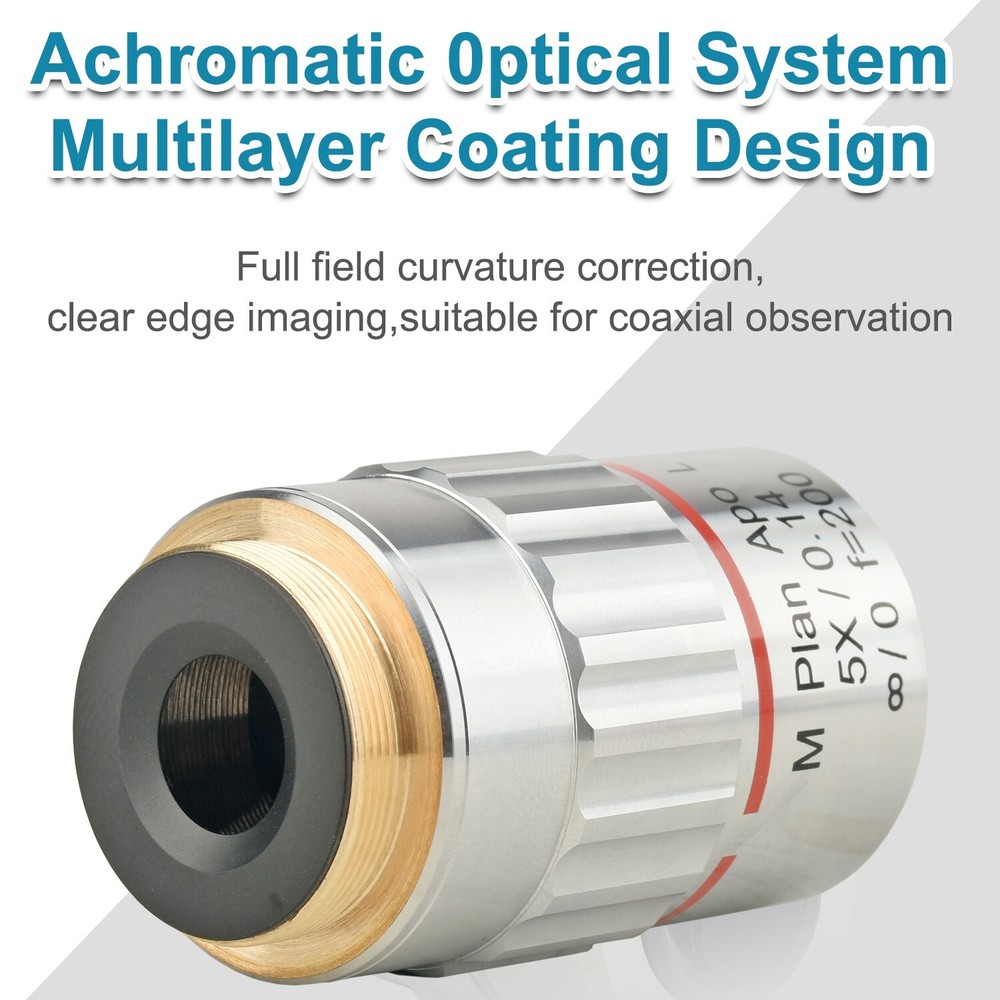 5X Infinite far Long Working Distance Metallographic Microscope objective