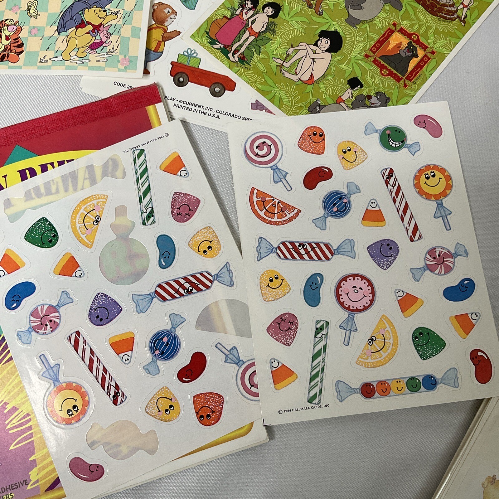 Lots Of Mixed Stickers New Old Stock And Partials Pooh Snoopy George Jungle