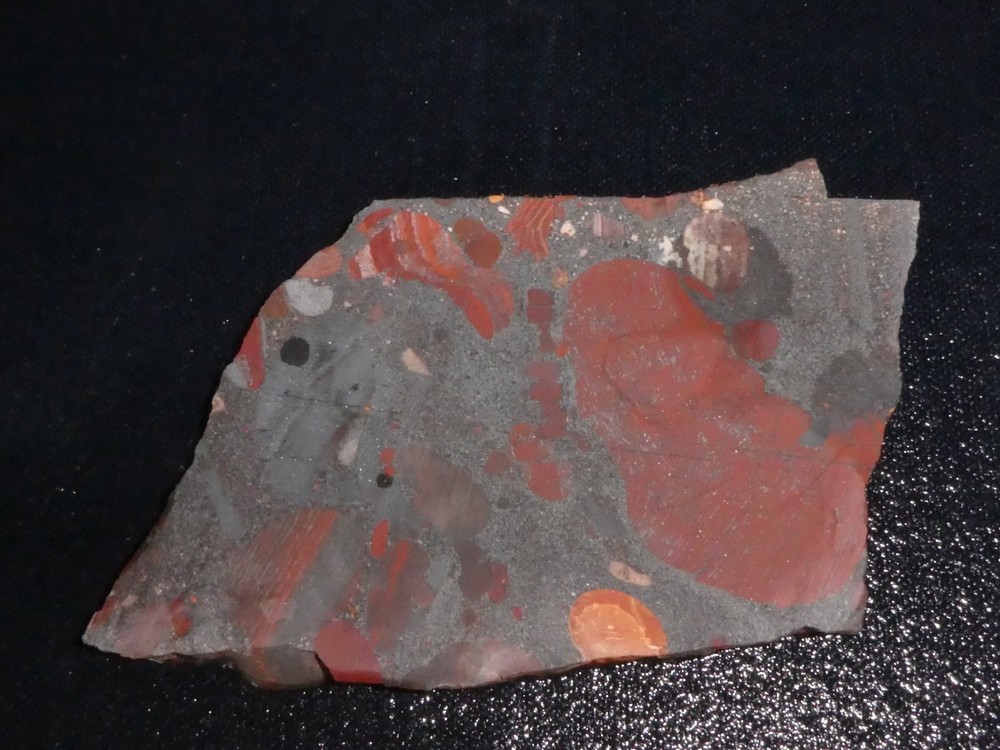 Jelley Bean Jasper - 5 3/8" x 2 7/8"-rough for cabbing-display, science