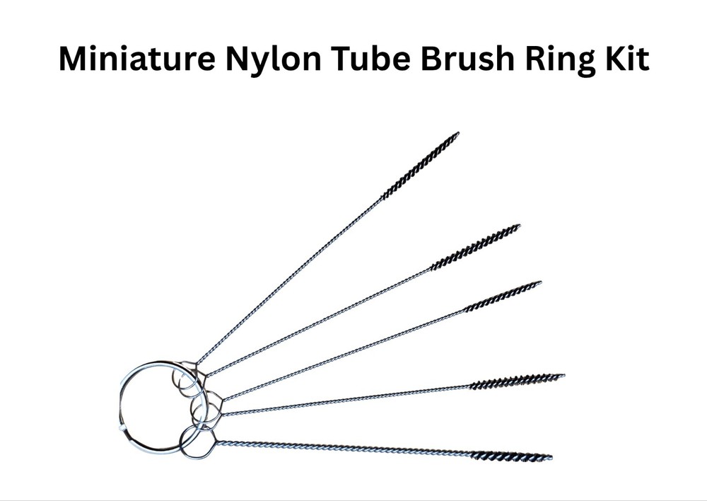HIGHTBRUSH MINIATURE MICRO ANTI-MICROBIAL NYLON TUBE BRUSHES WITH LOOP HANDLE