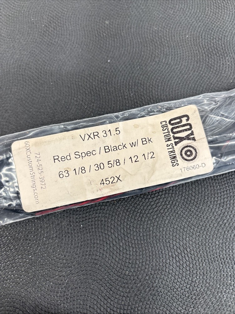 60X VXR 31.5 Bow String Set Complete Red Spec/ Black Bowstrings