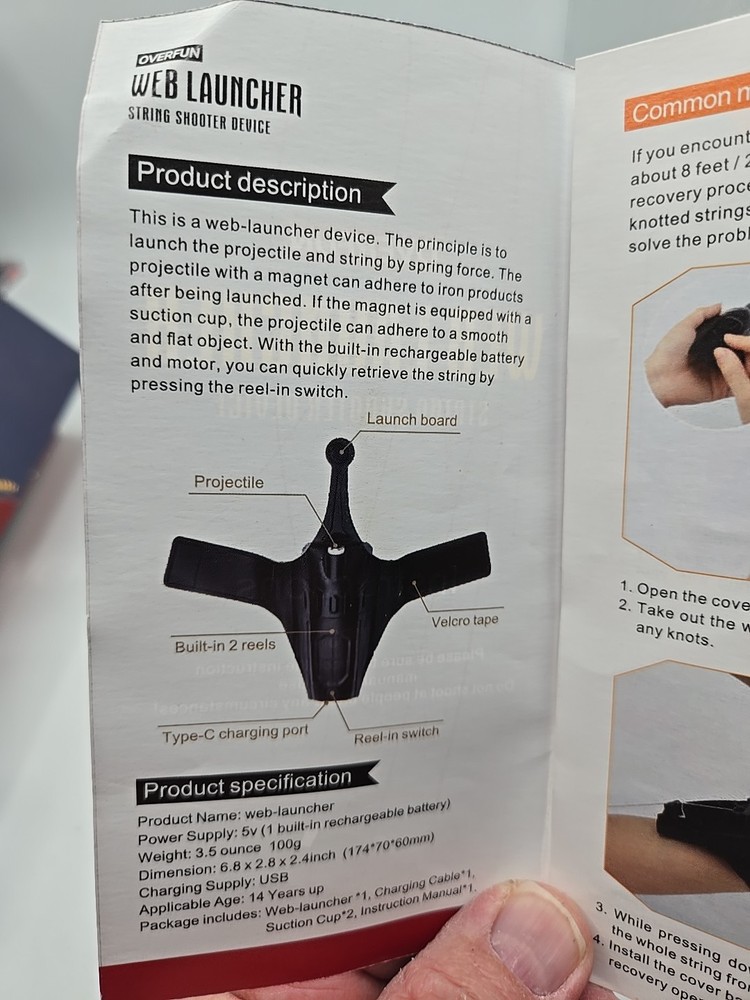 OVERFUN Web Launcher String Shooter Device New Sealed