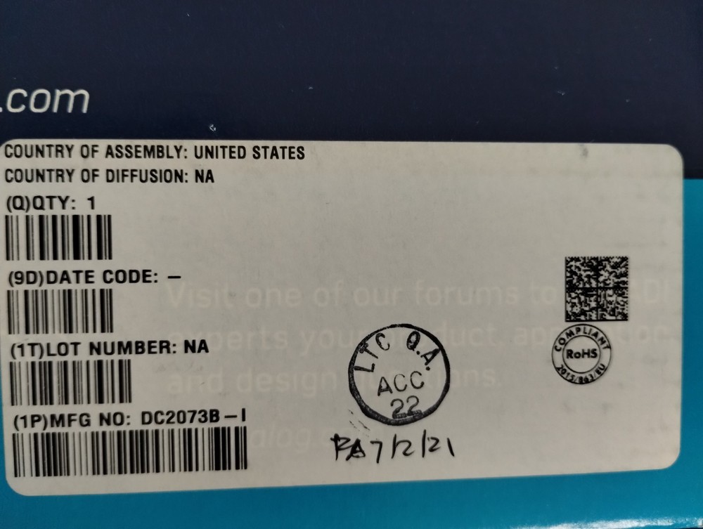 ANALOG DEVICES DC2073B-I Clock & Timer Development Tool LTC6907 Eval Board