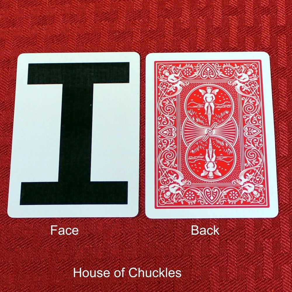 Letter I, Bicycle Printed Gaff Card, Red