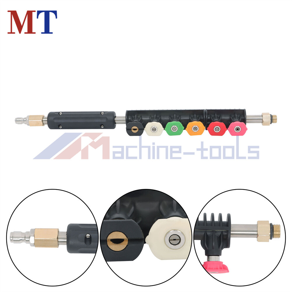 High Pressure Washer Gun Extension Wand Lance Gutter Cleaner Nozzles Kit 4000PSI