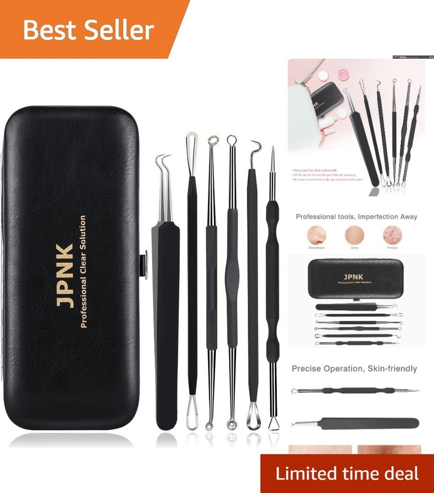 Precision Blackhead Extractor Tools - Anti-Slip, Rust Resistant & Travel Ready