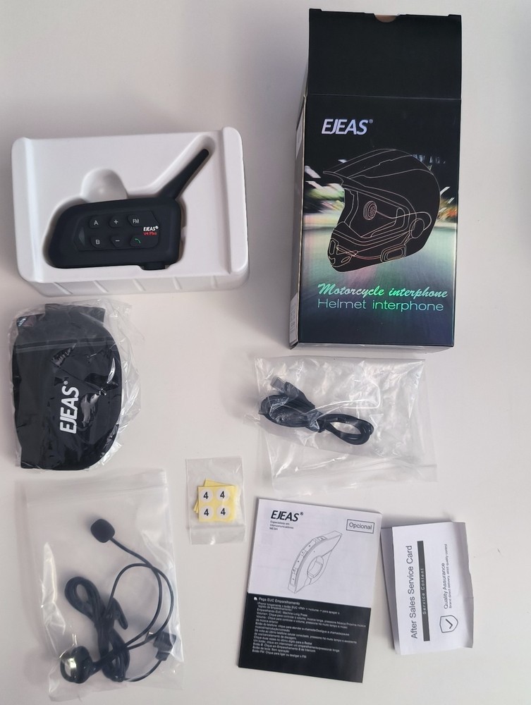 V4Plus Motorcycle Helmet Intercom 4 Riders 4-way 1500M Bluetooth Headset 4X Left