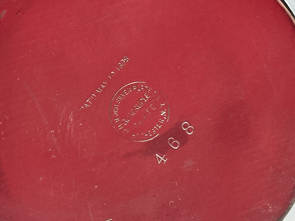 Antique Van Bergh Silver Quadruple Plate Sugar And Creamer Set On Tray