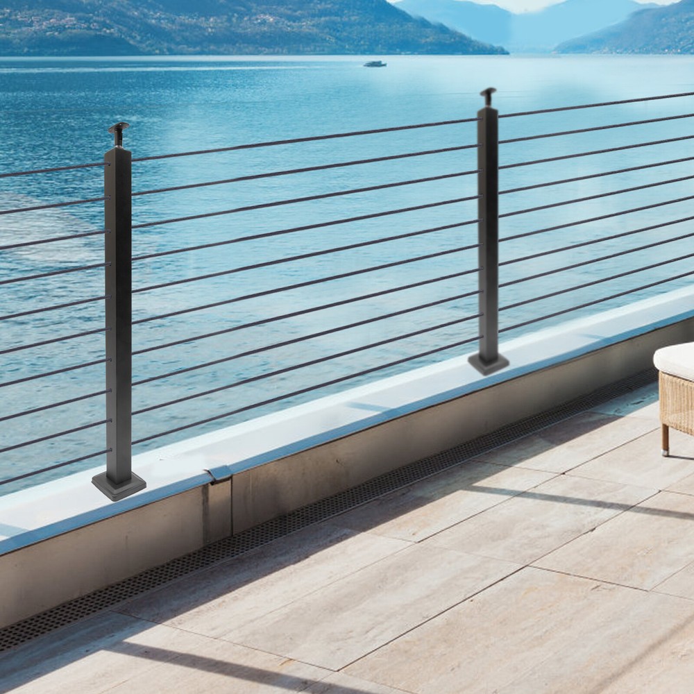 Cable Railing Post Railing Column 36"x2"x2" Level drilled Post Adjustable Top