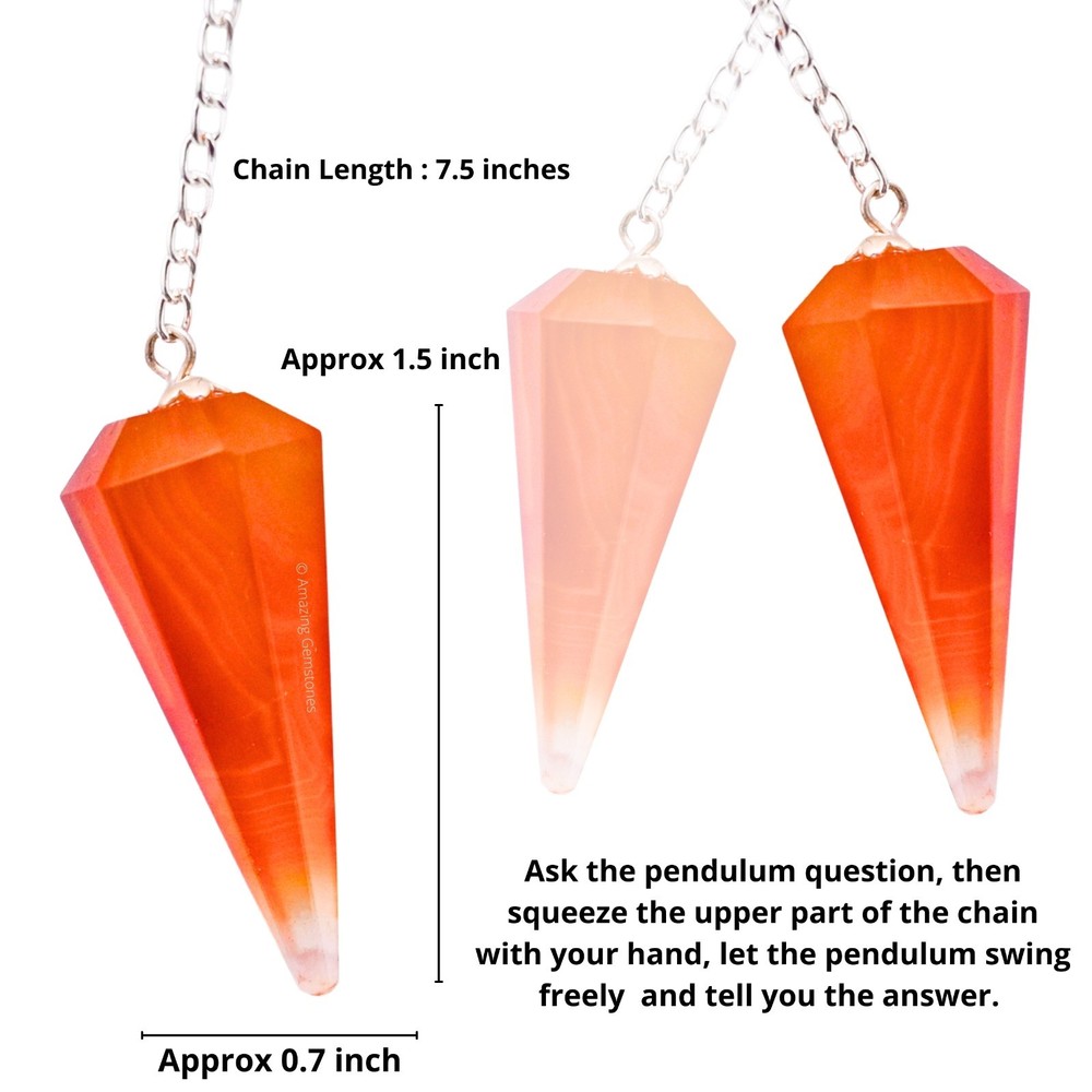 Red Onyx Dowsing Crystal Pendulum