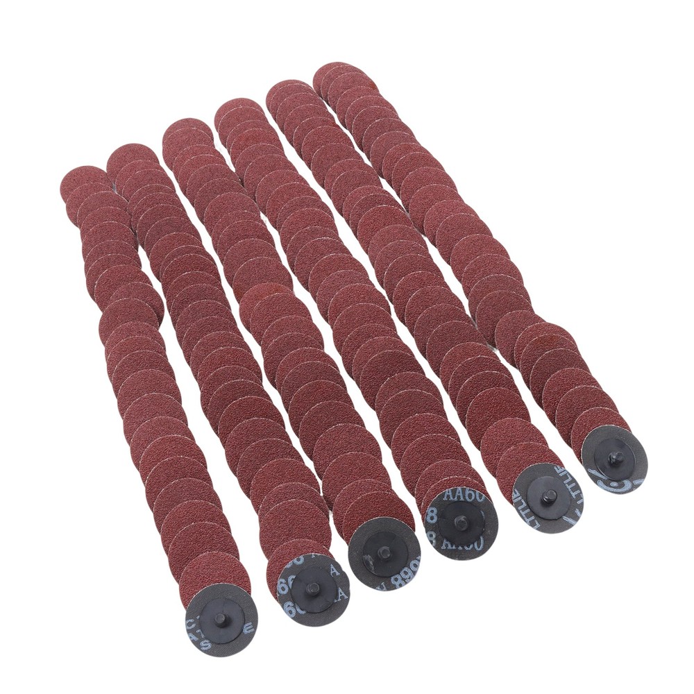 150 Pcs 2" 60 Grit Roll Lock Die Grinder Sanding Discs Medium Torque Sand Discs