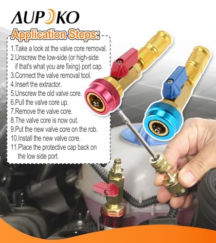 R134A R12 Valve Core Quick Remover Installer, Air Conditioning Adjustable High