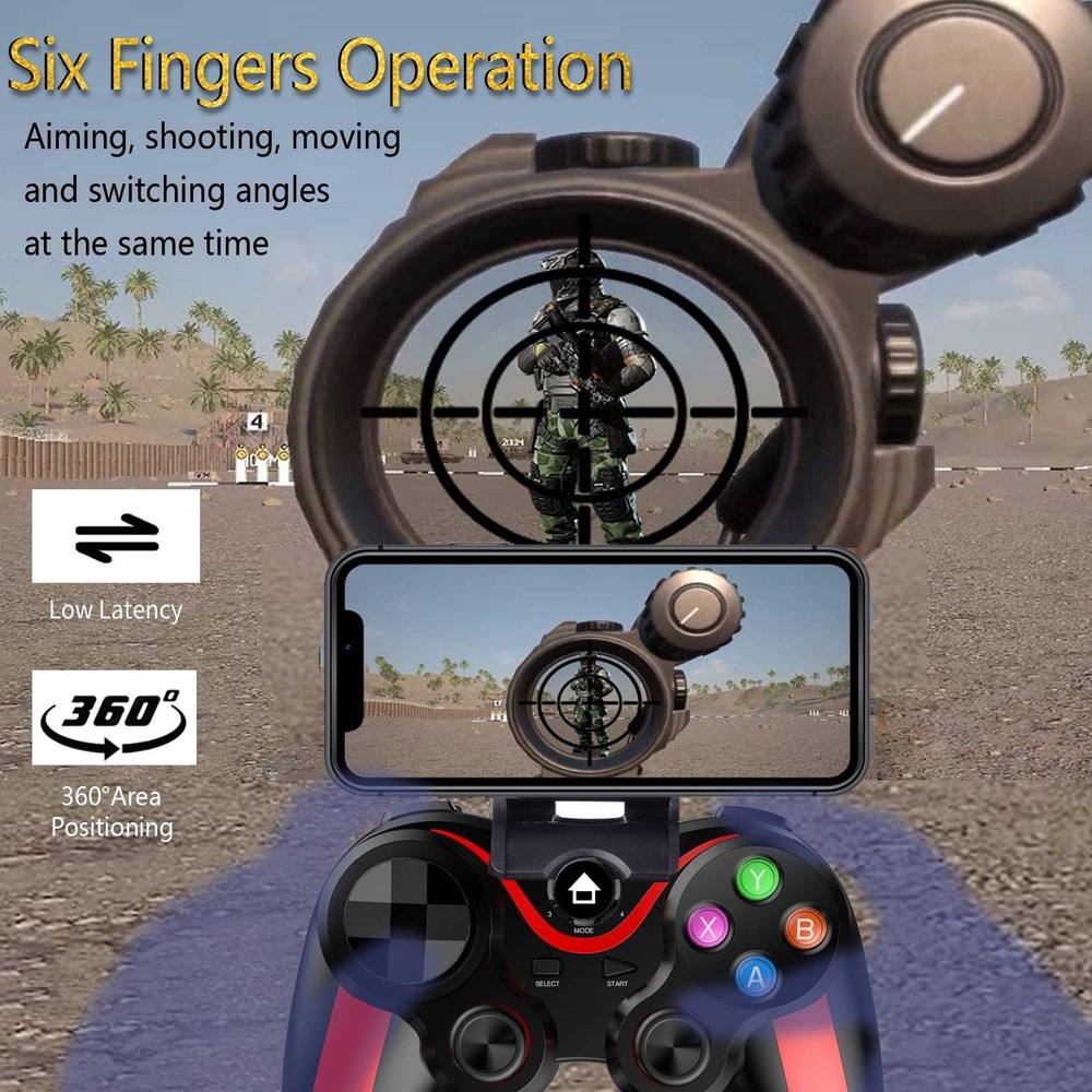 Mobile Game Controller for iPhone & Android with Holder, Bluetooth Gamepad Jo...