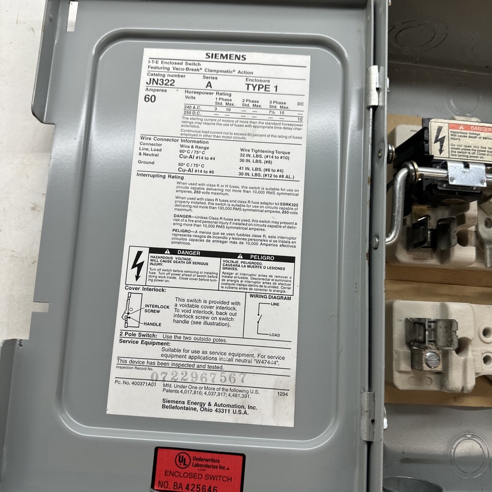 Siemens JN322 /A Type 1 60A