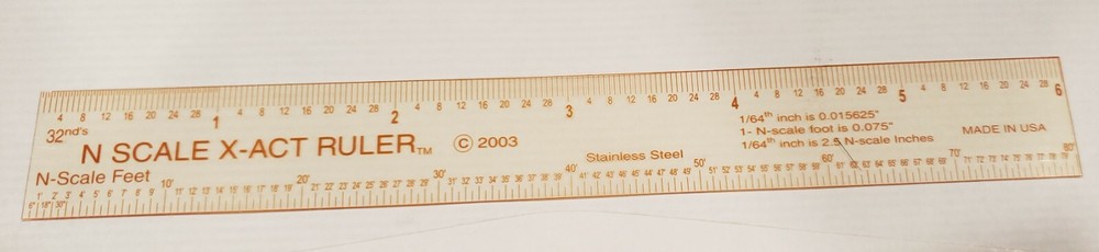 N Scale 6" Clear Flexible Polyester Comparator Specialty Tool & Ruler   USA