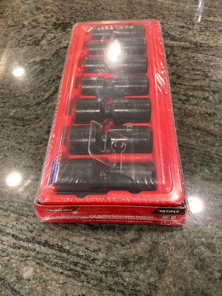 Snap On 307iply 7 Pc sae shallow swivel impact socket set sealed